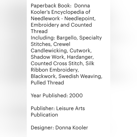 Donna Kooler's Encyclopedia of Needlework Embroidery Needlepoint Book - Picture 3 of 4